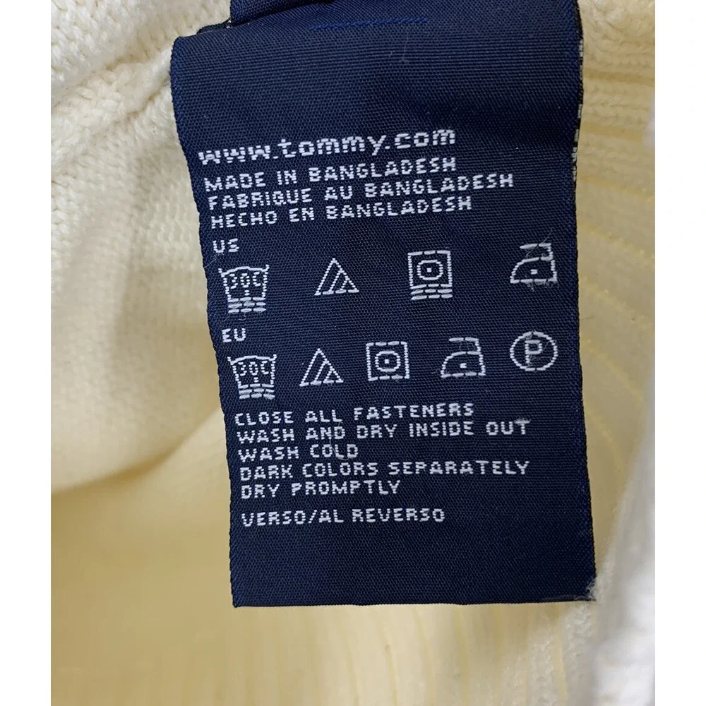 Tommy Hilfiger Girl's Large Full Zip Hooded Sweater Cardigan Preppy